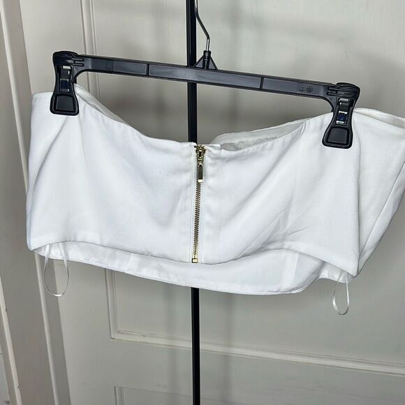 Anthropologie Boskemper Valley Bow Crop Top in White Nwt Size XL - Picture 3 of 5